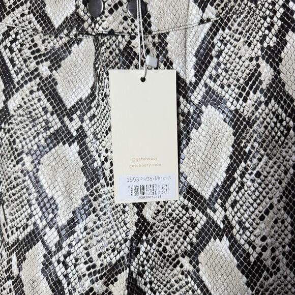 Choosy Elizabeth Snake Print Faux Leather Cropped Pants Womens Size 8 - Picture 4 of 13